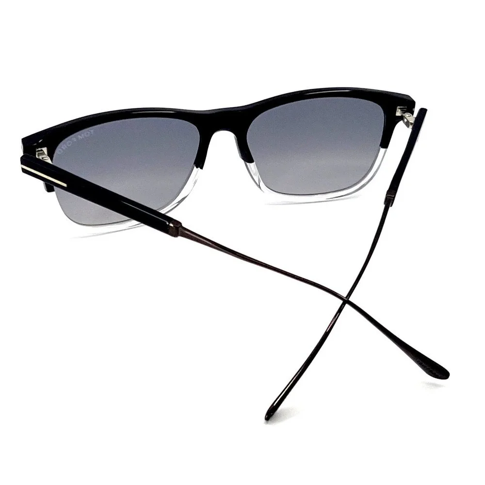 New! Tom Ford Caleb Sunglasses TF813 03C Unisex Rectangle Titanium Authentic
